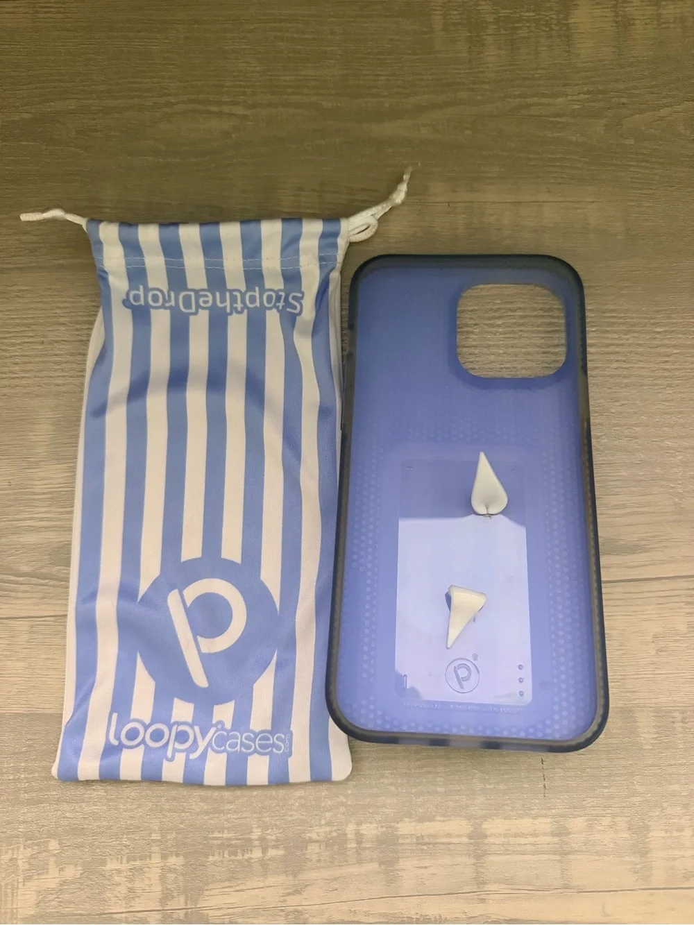 iPhone 13 Pro Max Loopy Case Blue + White Striped